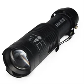 Km 87 Polis Tipi Zoomlu Şarjlı Metal Dağ Kamp Cep Feneri thumbnail 1