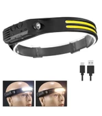 Sensörlü Far COB Led Far Şarj Edilebilir Kafa Feneri 18650 Dahili Pil Açık Hava Balıkçılık Kamp Baş Feneri Fener (5314) thumbnail 1