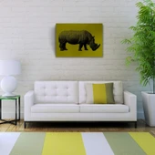 Gergedan , Hipopotam Soyut Çalışma Kanvas Tablo 50 x 70 thumbnail 1