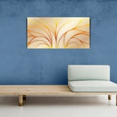 Sarı ve Beyaz Renklerde Soyut Çalışma Kanvas Tablo 60 x 120 thumbnail 3