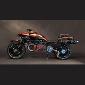 Futuristik Motosiklet Resmi Kanvas Tablo 60 x 120 thumbnail 2