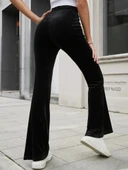 MDB Kadın Yüksek Bel Paçaya Doğru Genişleyen Kadife Pantolon thumbnail 2