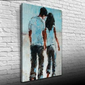 Elele Yürüyen Sevgililer Yağlıboya Kanvas Tablo 50 x 70 thumbnail 1