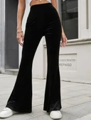 MDB Kadın Yüksek Bel Paçaya Doğru Genişleyen Kadife Pantolon thumbnail 1