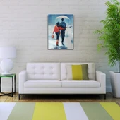 Aynı Şemsiye Altında Sevgililer Yağlıboya Kanvas Tablo 50 x 70 thumbnail 2