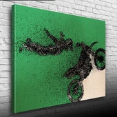 Gösteri yapan Motokrosçu Kanvas Tablo 50 x 70 thumbnail 1