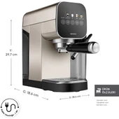 Karaca Mycaffe Barista S20 Entegre Süt Hazneli Otomatik Espresso ve Latte Makinesi Silver thumbnail 2