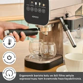 Karaca Mycaffe Barista S20 Entegre Süt Hazneli Otomatik Espresso ve Latte Makinesi Silver thumbnail 7