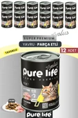 Plus 12'li Tavuklu Yavru Puppy Kedi Konserve Chunk Parça Etli Yaş Mama 400 Gr thumbnail 1