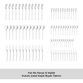 Emsan Fair 84 Parça 12 Kişilik Kutulu Çatal Kaşık Bıçak Takımı thumbnail 6