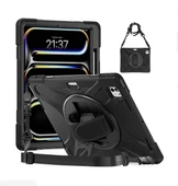 iPad Pro 13 2025 M5 Çip Uyumlu Defender Askılı 360° Dönebilir Standlı Zırh Tablet Kılıfı thumbnail 1