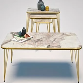 Zigon Sehpa Kr Ve Orta Sehpa Kr Set Çift Gold Efes Tel 1112 thumbnail 1