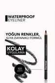 Flormar Mat Bitişli Suya Dayanıklı Göz Kalemi (SİYAH) - Waterproof Eyeliner - 101 Black Ice - 8690604109012 thumbnail 5