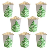 Yeşil Puanlı ve Çizgili Popcorn Mısır Kutusu 8 li Paket thumbnail 2