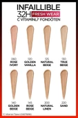 L'Oréal Paris Infaillible 32H Fresh Wear C Vitaminli Fondöten - 120 Golden Vanilla thumbnail 5