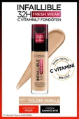 L'Oréal Paris Infaillible 32H Fresh Wear C Vitaminli Fondöten - 120 Golden Vanilla thumbnail 6
