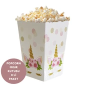 Unicorn Temalı Popcorn Mısır Kutusu 8 li Paket thumbnail 1