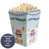 Renkli İyiki Doğdun Temalı Popcorn Mısır Kutusu 8 li Paket thumbnail 1