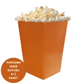 Turuncu Renkli Popcorn Mısır Kutusu 8 li Paket thumbnail 1