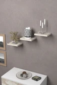 Duvar Rafı Dekoratif 3 Adet Çiçeklik Kare Efes thumbnail 2
