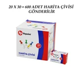 600 ADET HARİTA ÇİVİSİ RENKLİ = 20PCS X 30 (5314) thumbnail 2