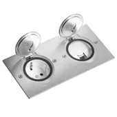 Legrand Paslanmaz Çelik IP44 Ik08 Korumalı Donatılabilir İkili Dikdörtgen Döşeme Prizi 089702 (Boş Kasa) thumbnail 3