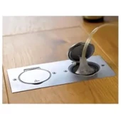 Legrand Paslanmaz Çelik IP44 Ik08 Korumalı Donatılabilir İkili Dikdörtgen Döşeme Prizi 089702 (Boş Kasa) thumbnail 1