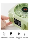 Wes Nostalji Plak Görünümlü Bluetooth Hoparlör 3d Ses Dalgası Retro Müzik Plak Yeşil thumbnail 4