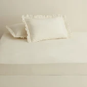 Karaca Home Basic  Pamuk Çift Kişilik Düz Çarşaf Ekru thumbnail 1