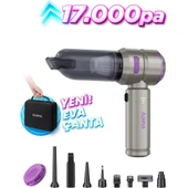 Auhma Ahv-02 Kablosuz Araç Içi Süpürge Mor | 17000PA Güçlü Vakum | Fırçasız Motor | Üfleme & Vakum Özellikli | 9 Başlık + Type-C Kablo thumbnail 1