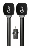 Çift Mikrofonlu Profosyonel Kablosuz Yüksek Kaliteli Ses Kaydı Röportaj Mikrofonu thumbnail 3