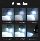 P-880a Solar Powerbanklı Şarjlı Taşınabilir Güçlü Fener thumbnail 4