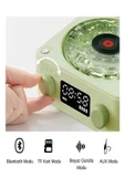Wes Nostalji Plak Görünümlü Bluetooth Hoparlör 3d Ses Dalgası Retro Müzik Plak Yeşil thumbnail 3