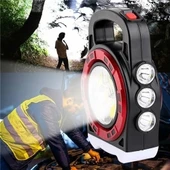 P-6678c Dış Mekan Solar Şarj Işığı Çok Fonksiyonlu Projektör Hazine Güçlü Işık El Feneri thumbnail 5