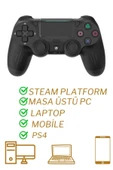 Ps4 Kol Wireless Bt Kablosuz Oyun Kolu Ps4 Joystick Tablet Telefon Pc Uyumlu Titreşimli Oyun Kolu thumbnail 2