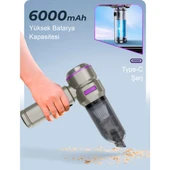 Auhma Ahv-02 Kablosuz Araç Içi Süpürge Mor | 17000PA Güçlü Vakum | Fırçasız Motor | Üfleme & Vakum Özellikli | 9 Başlık + Type-C Kablo thumbnail 3