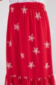 MDB 8010 Desenli Şifon Etek  A.Kırmızı thumbnail 4