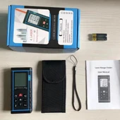 Profesyonel 40 Metre Dijital Lazer Metre Ölçer Lcd Ekran, Su Terazili, Alan Hacim, Pisagor Hesaplama Ve 20 Kayıt Hafızas thumbnail 2