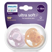 Philips Avent Ultra Soft Yumuşak 2li Emzik 6-18 Ay - SCF091/18 thumbnail 2