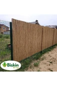 BİŞKİN 2Metre x 6Metre Eber Gölünden Bambu Kamış Hasır Çit, Gölgelik Bahçe ve Balkon Çiti Misina Örgü thumbnail 3