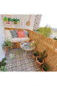 BİŞKİN 60cm x 6m Doğal Bambu Kamış Hasır Çit | Bahçe ve Balkon Dekorasyonu, Misina İpli Gölgelik thumbnail 6