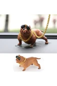 ASTRALED Araba Içi Torpido Üstü Simülasyon Pitbull Köpek Dekorasyon Kahverengi thumbnail 1