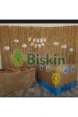 BİŞKİN 2.5 Metre X 5  Metre Bambu Kamış Hasır Çit , Bahçe Balkon Gölgelik vb. Dekorasyon Doğal thumbnail 3