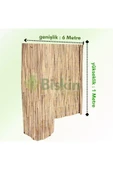 BİŞKİN 1Metre x 6Metre Eber Gölünden Bambu Kamış Hasır Çit, Gölgelik Bahçe ve Balkon Çiti Reed Fence thumbnail 2