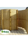 BİŞKİN 2Metre x 6Metre Eber Gölünden Bambu Kamış Hasır Çit, Gölgelik Bahçe ve Balkon Çiti Misina Örgü thumbnail 4