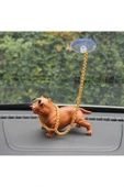 ASTRALED Araba Içi Torpido Üstü Simülasyon Pitbull Köpek Dekorasyon Kahverengi thumbnail 3