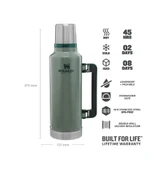 Stanley Klasik Vakumlu Paslanmaz Çelik Termos 1.9 L Yeşil thumbnail 5