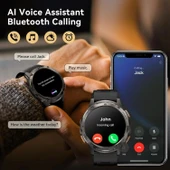 AMAZTIM Akıllı Saat, 60 Gün Pil Ömrü, Yüzme Dalış, Tam Metal - Siyah thumbnail 3