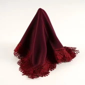 İğne Oyalı Şal (Namaz Örtüsü, 144x68 cm. Bordo) thumbnail 2