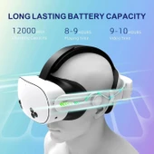 QWOS Kafa Bandı RGB Comfort Pil 12000mAh Quest 3S İçin (Sadece Aksesuar) thumbnail 2